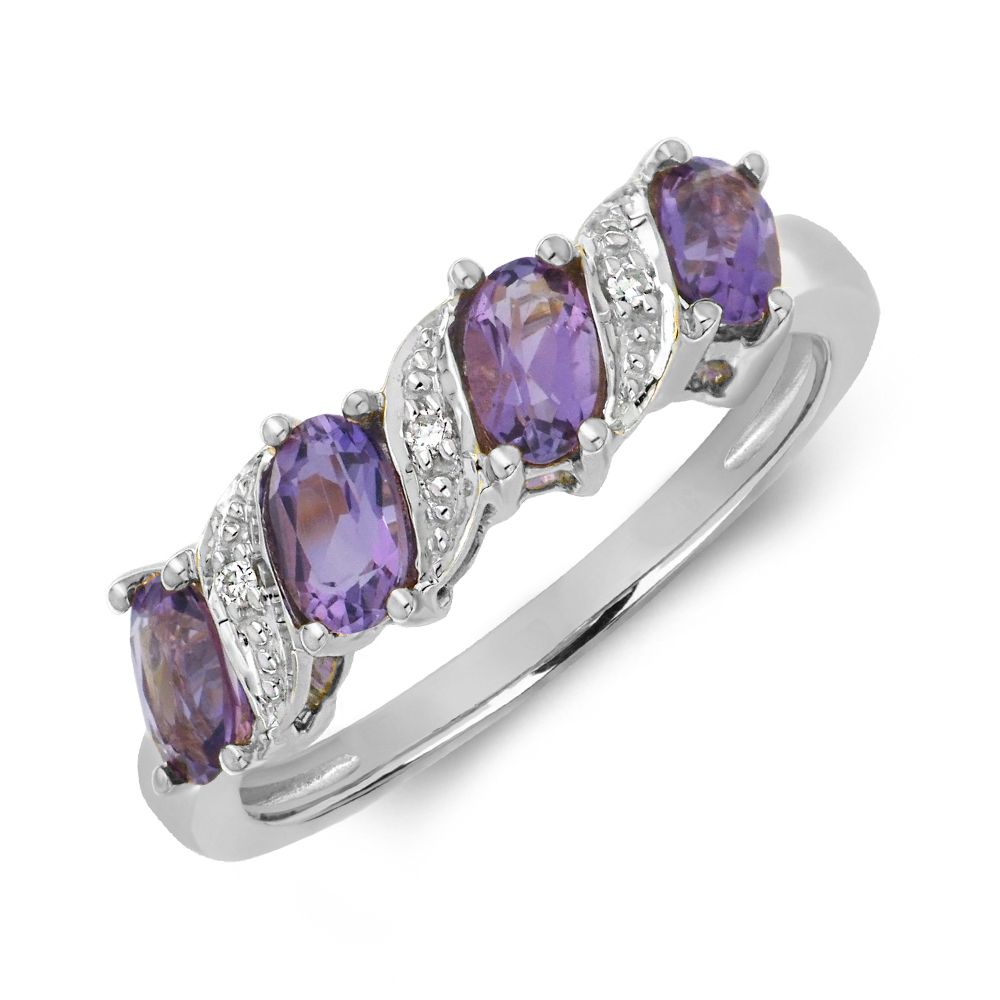 Designer Lab Grown Diamond and amethyst rings