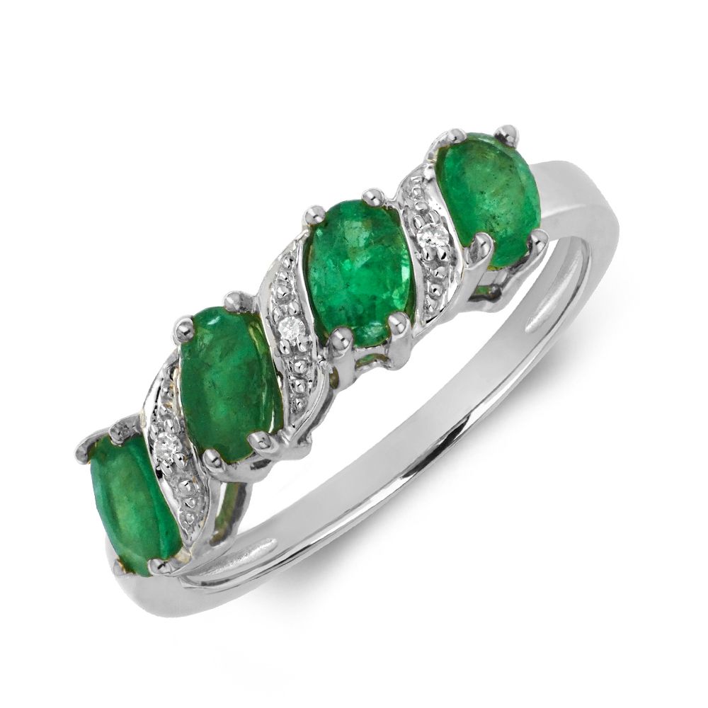 Purchase Designer Diamond And Emerald Ring - Abelini