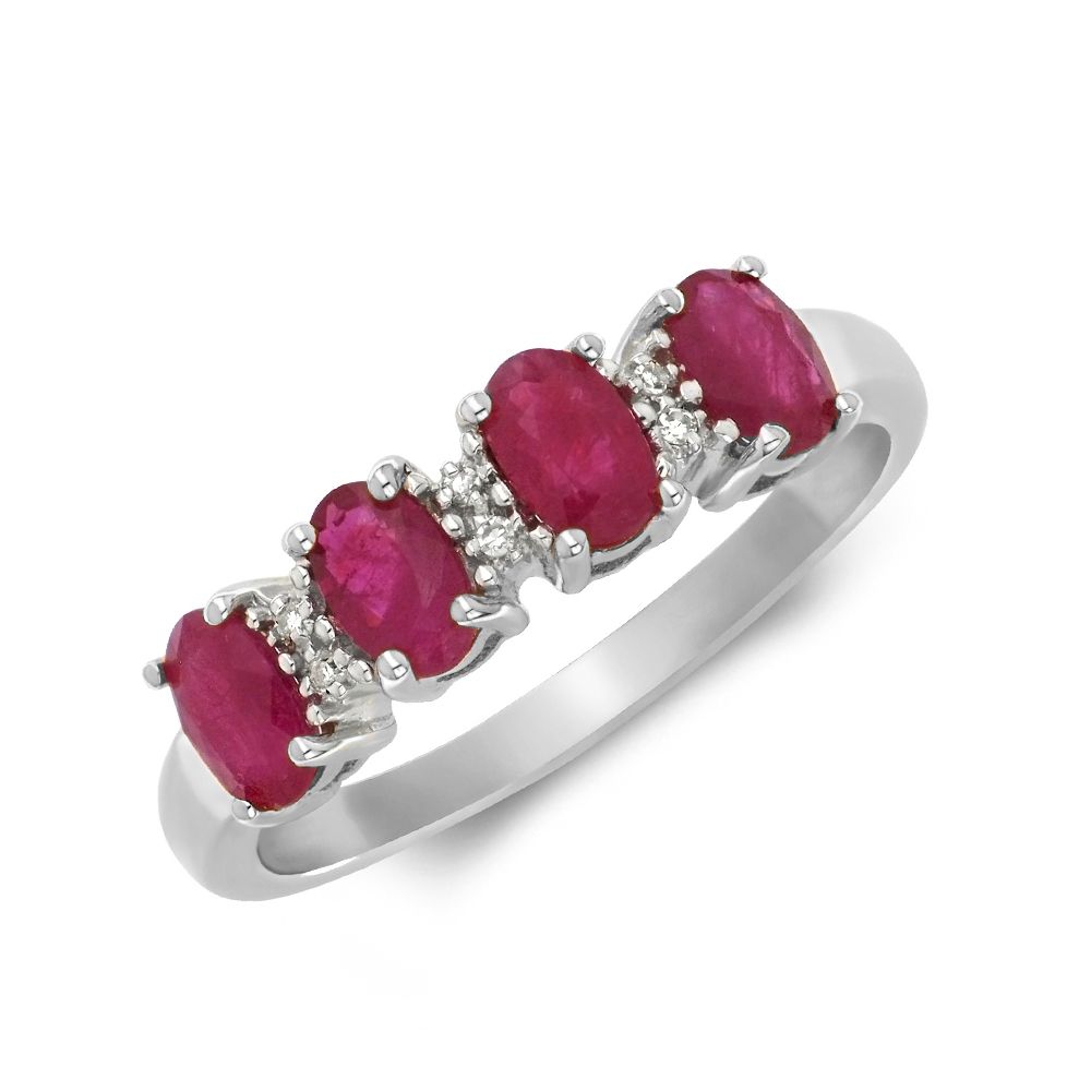 Eternity Lab Grown Diamond and ruby Gemstone Ring