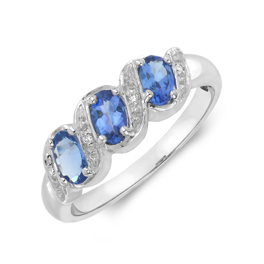 S-Link Trilogy Lab Grown Diamond and tanzanite rings