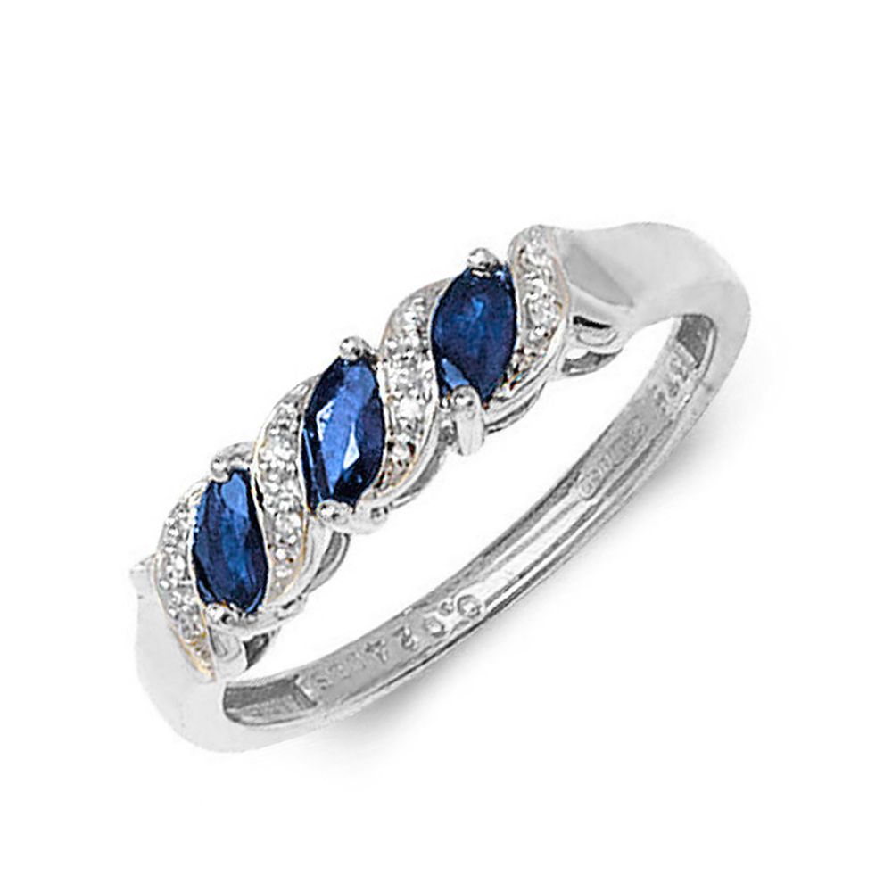 Purchase S-Link Trilogy Diamond And Sapphire Rings - Abelini