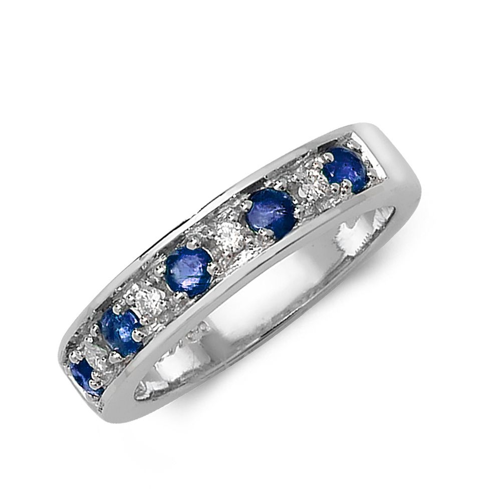 Buy Classic Half Eternity Diamond And Sapphire Rings - Abelini