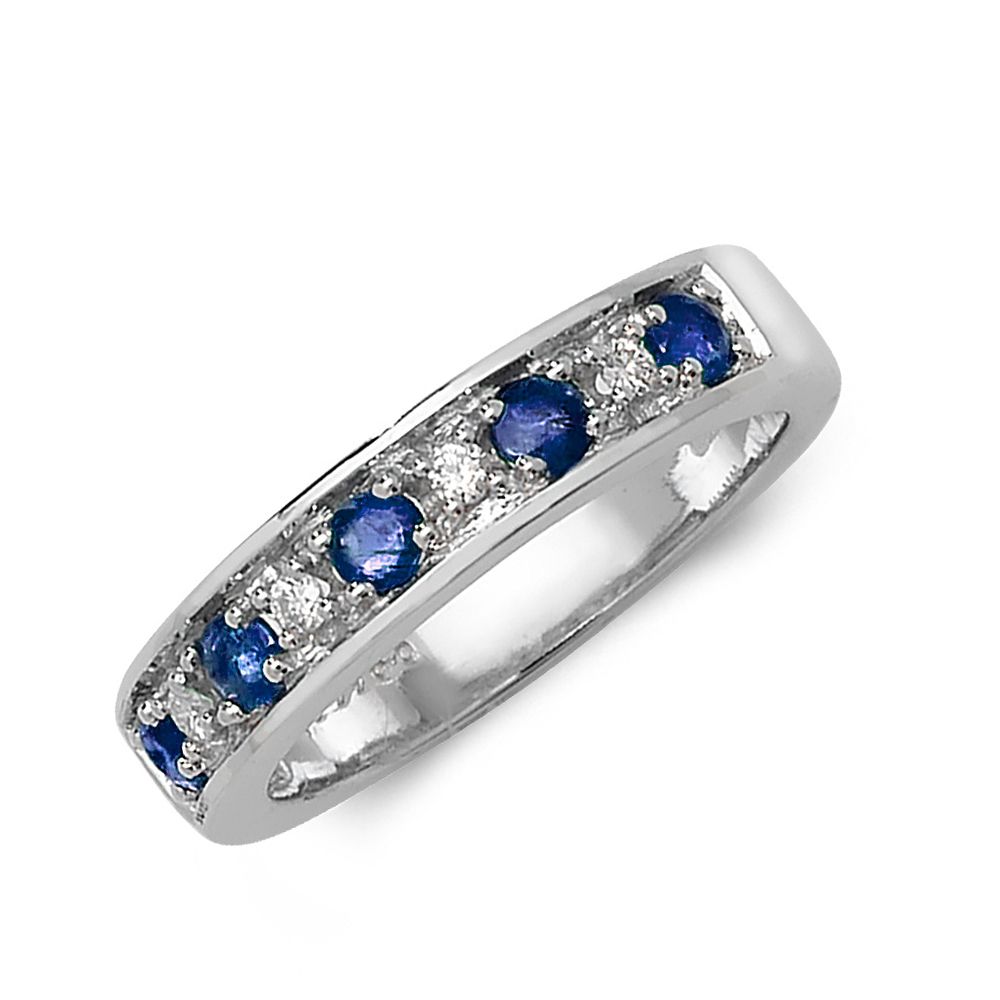 Classic Half Eternity Lab Grown Diamond and sapphire rings
