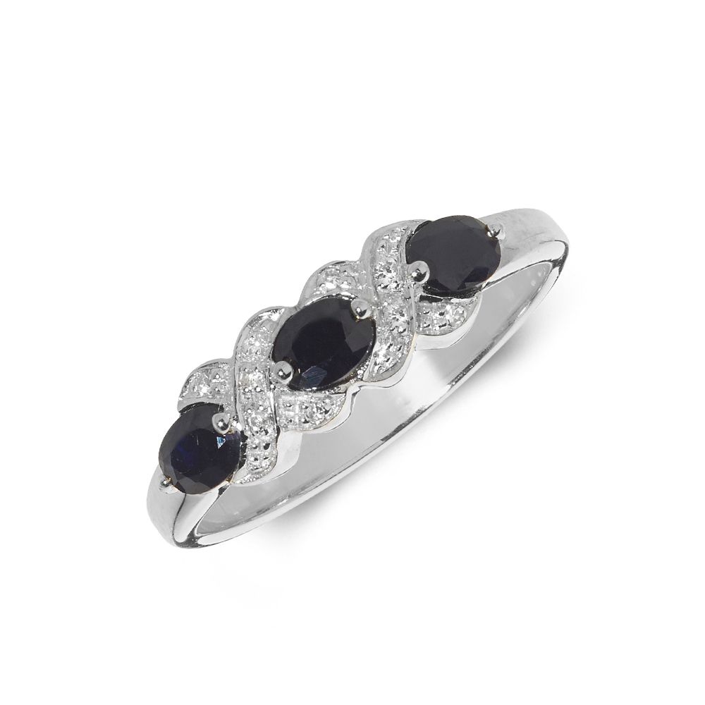 Purchase Kissing Diamond And Sapphire Rings - Abelini