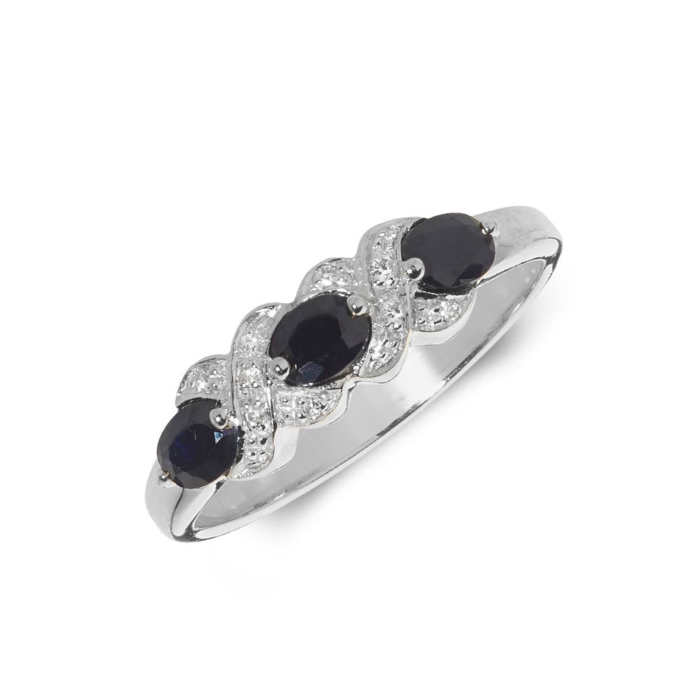 Kissing Lab Grown Diamond and sapphire rings