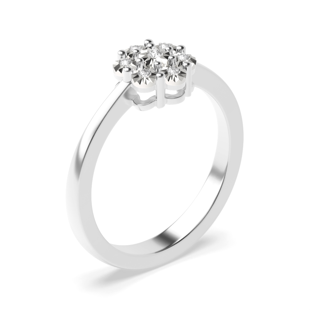 Flower Cluster  Illusion Set Diamond Ring (8.0mm)