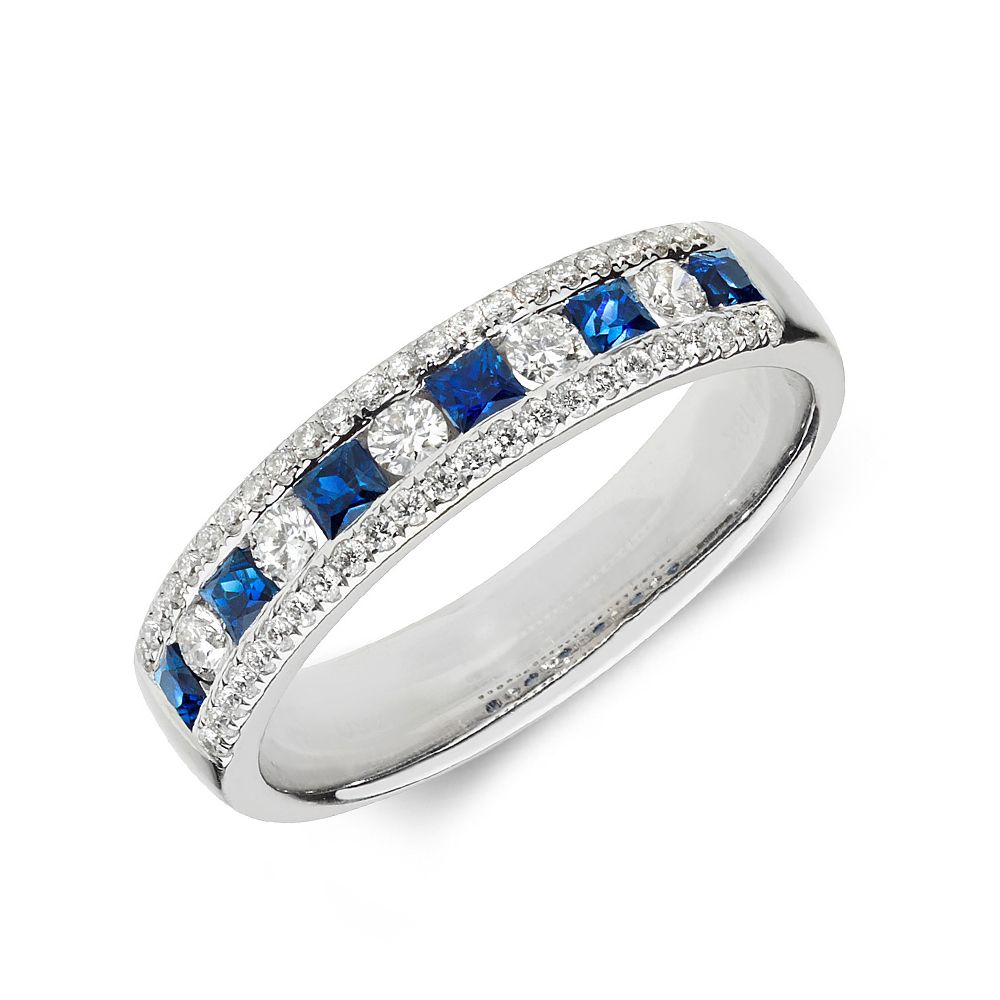 Cluster Diamond and sapphire rings