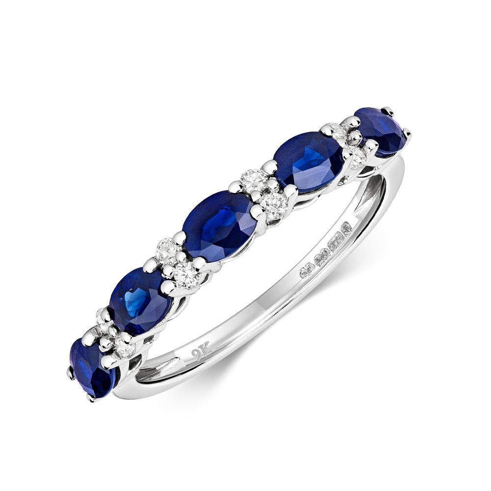 Claw Set beautiful Lab Grown Diamond and sapphire rings