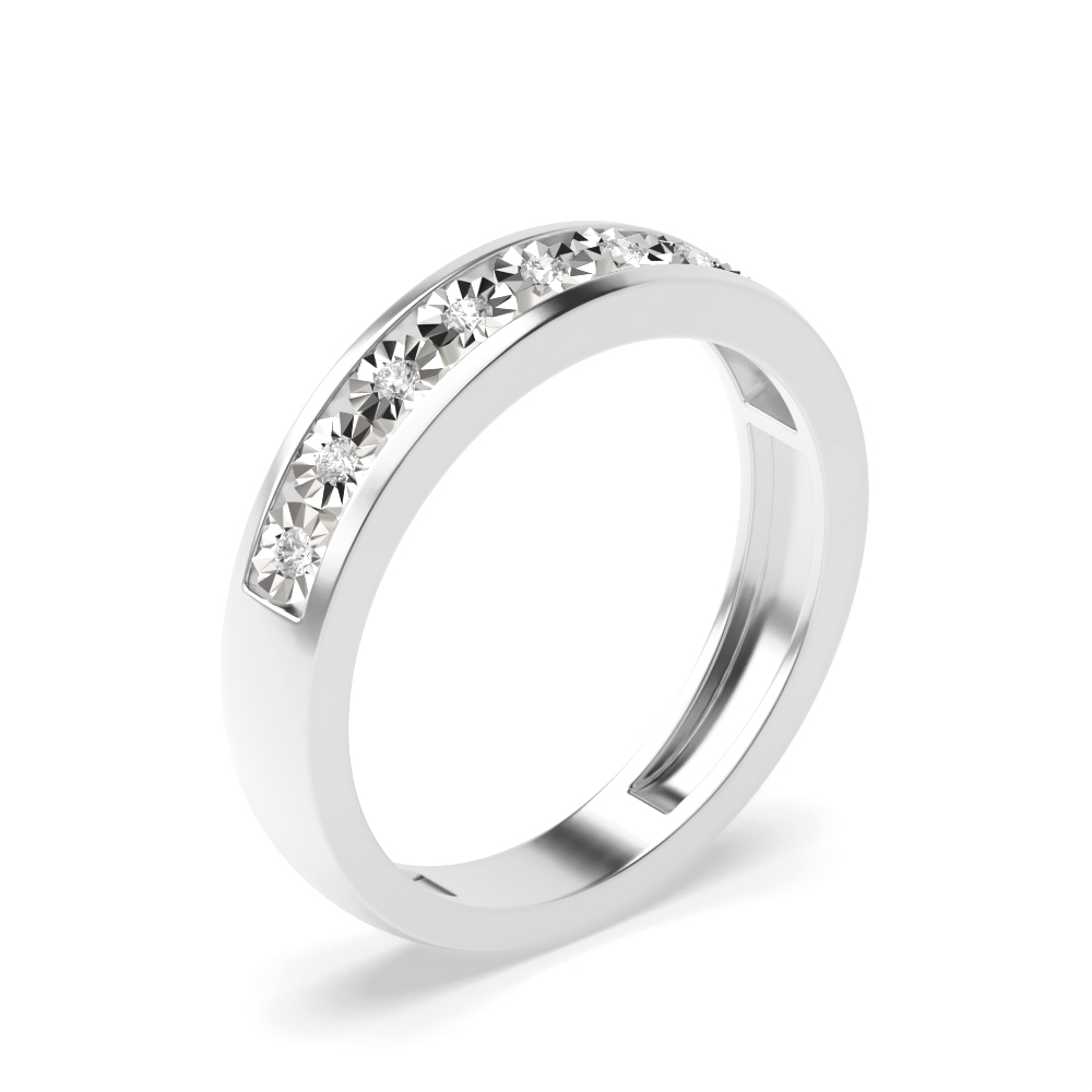 Illusion Set Half Eternity Diamond Ring (4.0mm, 3.0mm)