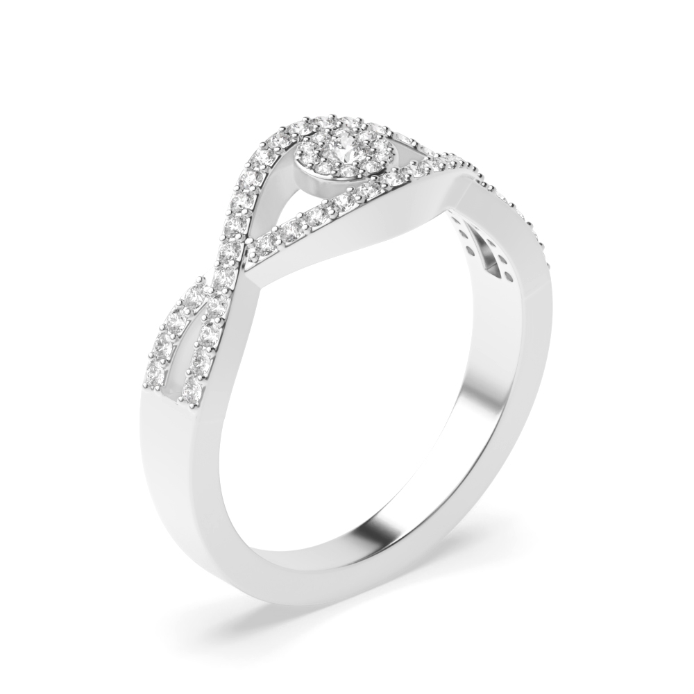 Twisting Shoulder Illusion Set Engagement Ring (7.0mm)