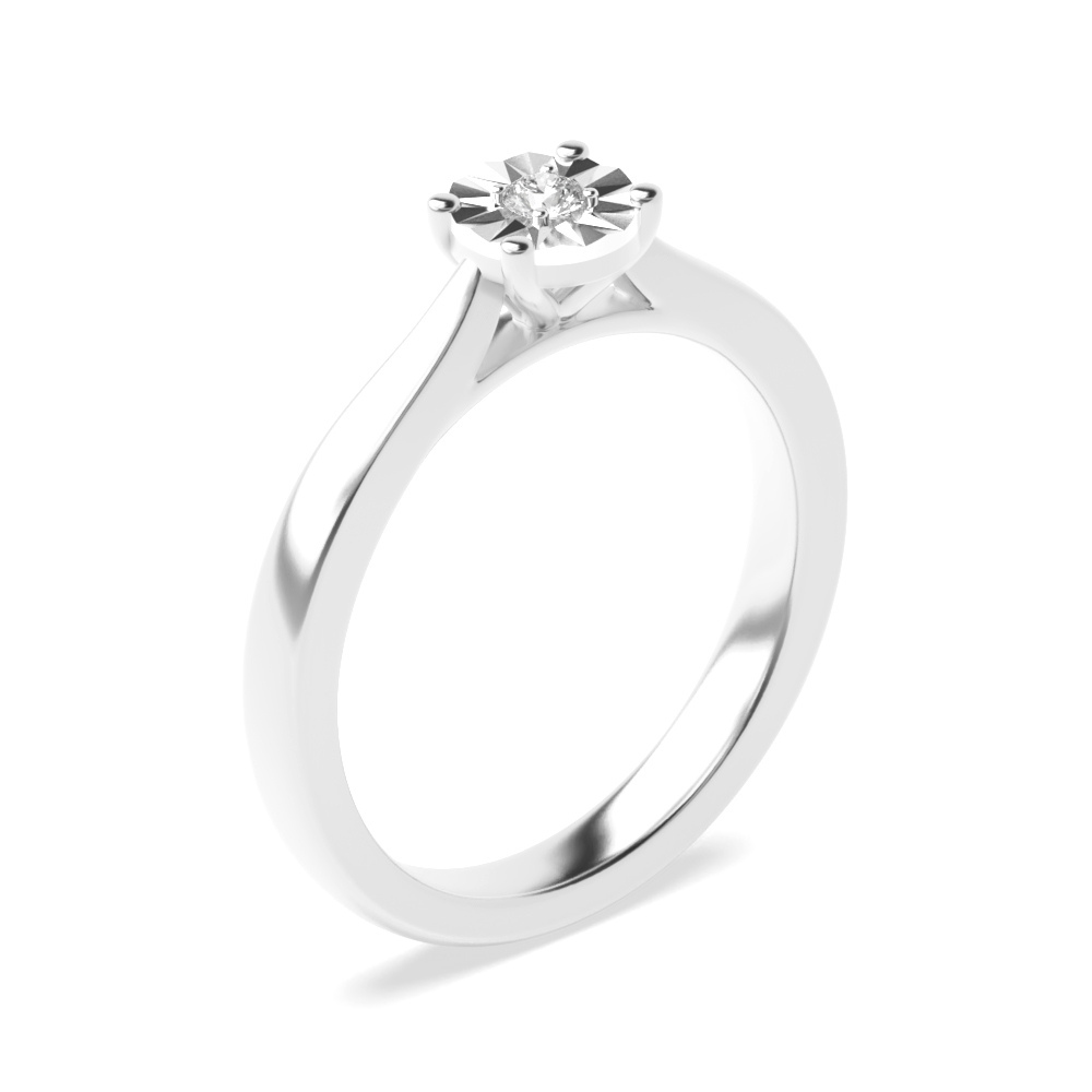 Illusion Set Round Shape Lab Grown Diamond Engagement Ring (5.0mm)