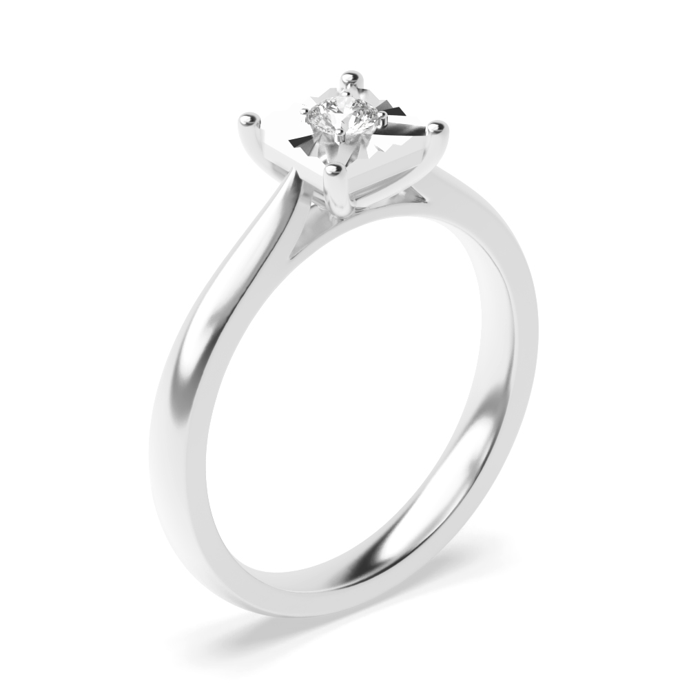Illusion Set Princess Shape Diamond Engagement Ring (5.0Mm)