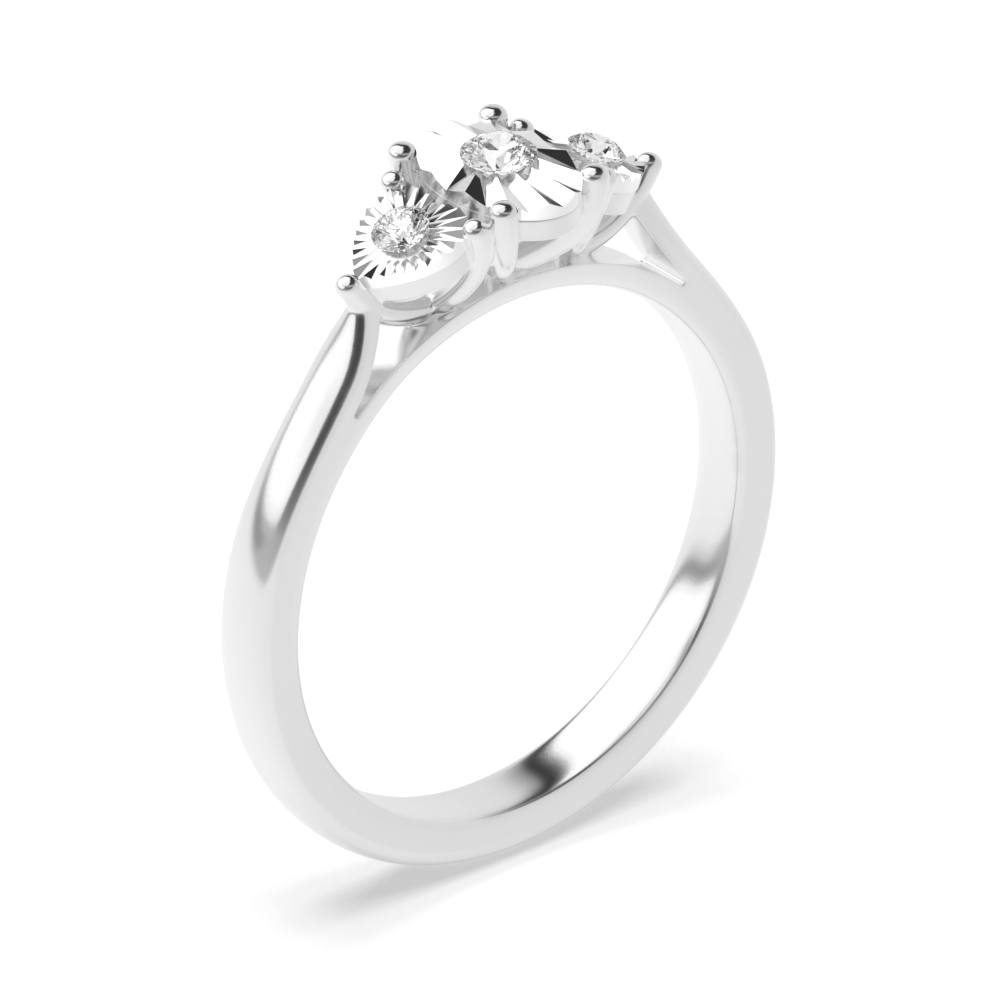 Oval And Heart Shape Trilogy Illusion Set Diamond Ring (6.0Mm)