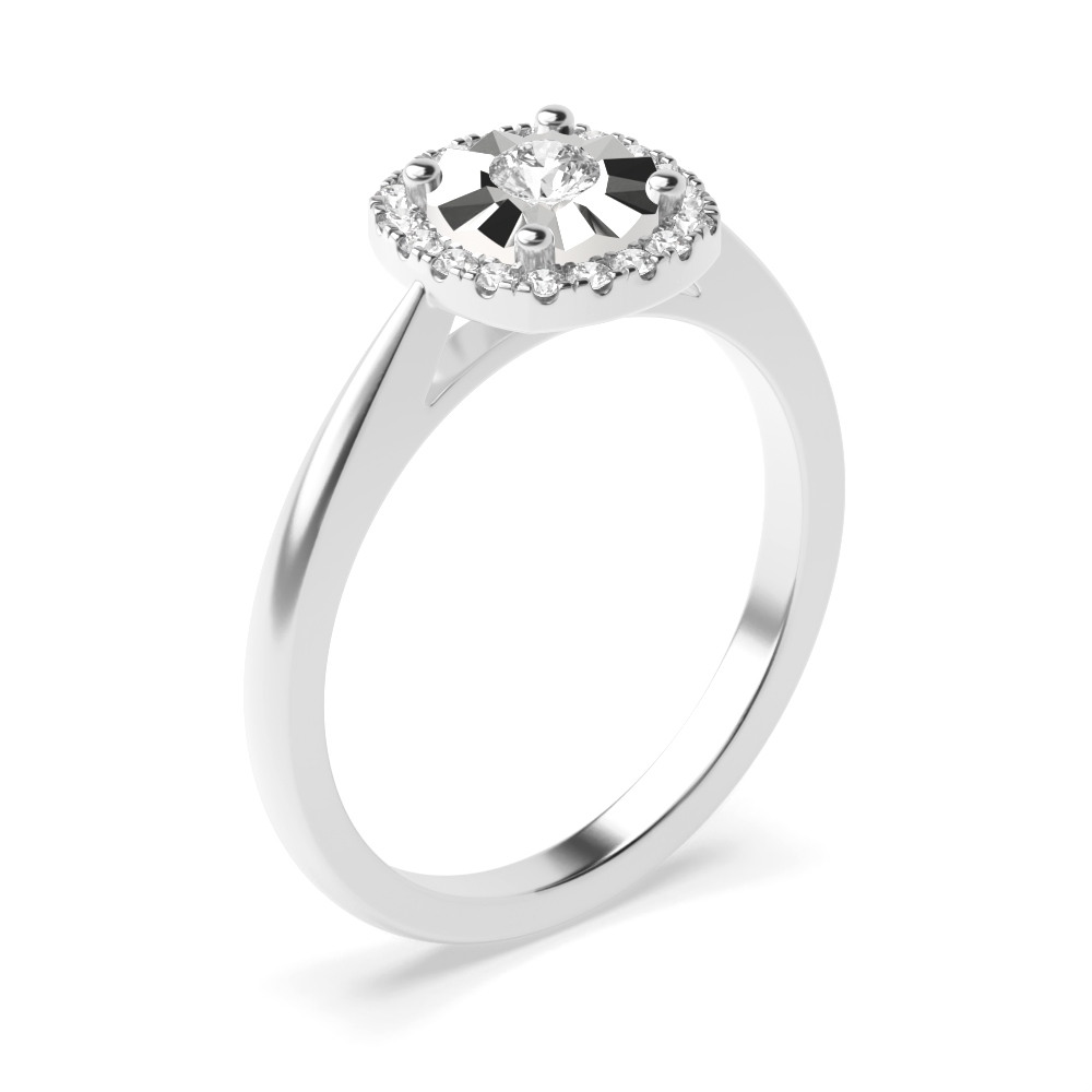 Halo Style Illusion Set Engagement Ring (6.0mm)