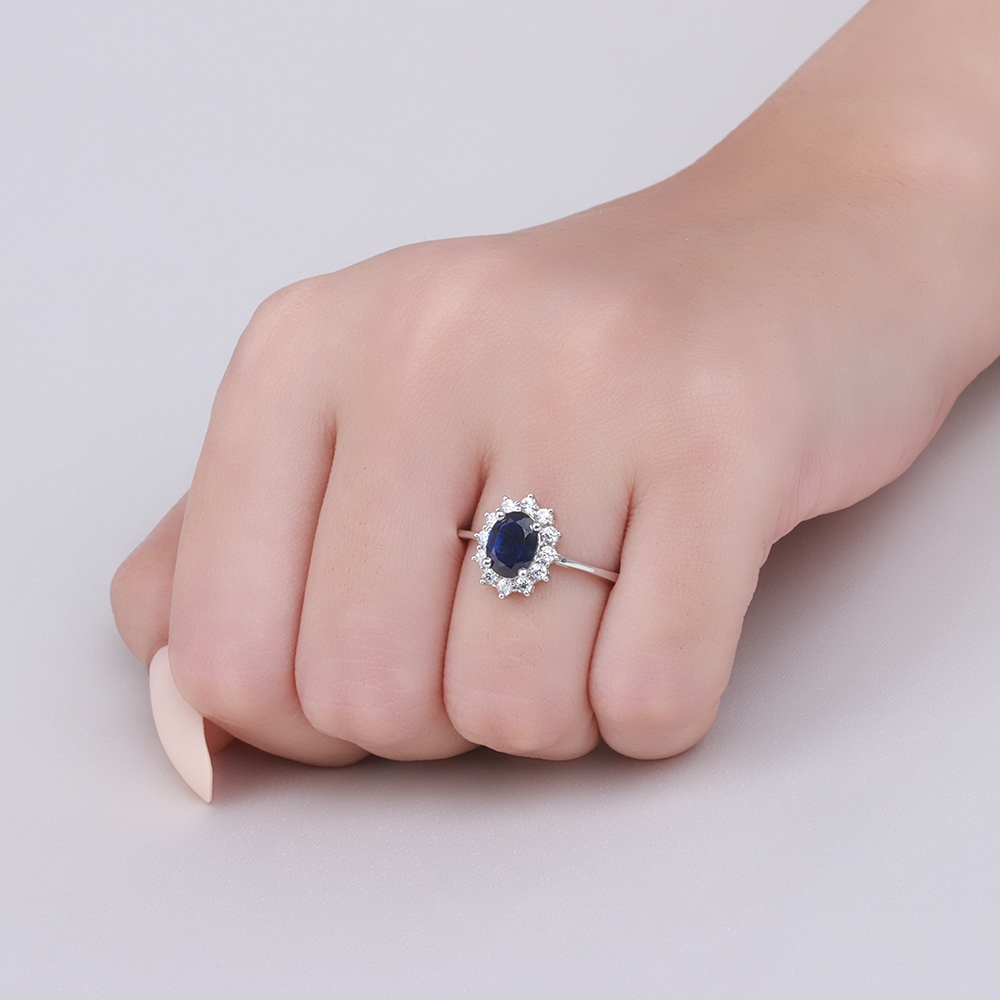 4 Prong Oval Luminance Whisper Naturally Mined Gemstone Diamond Ring