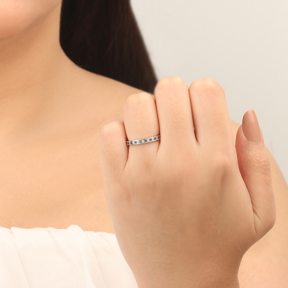 Channel Setting Round Platinum And diamond Lab Grown Diamond Rings