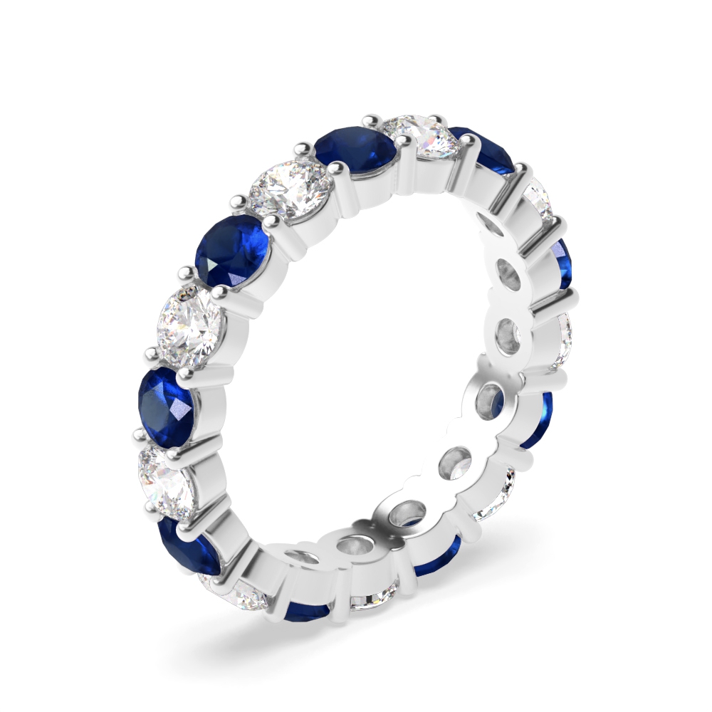 Prong Setting Full Eternity Diamond and Gemstone Sapphire Rings (Available in 2.5mm to 3.5mm)