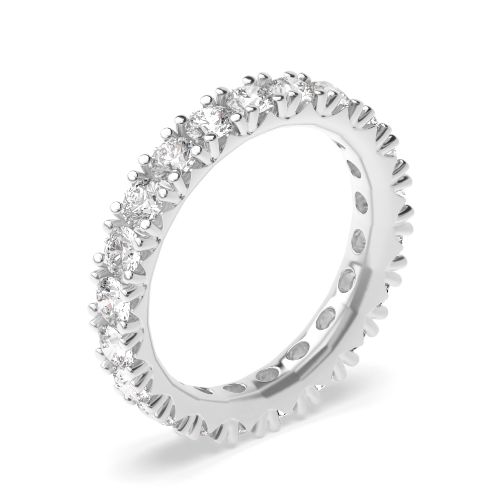 Diamond Cut Prong Setting Round Full Eternity Diamond Ring (Available in 2.0mm to 5.0mm)