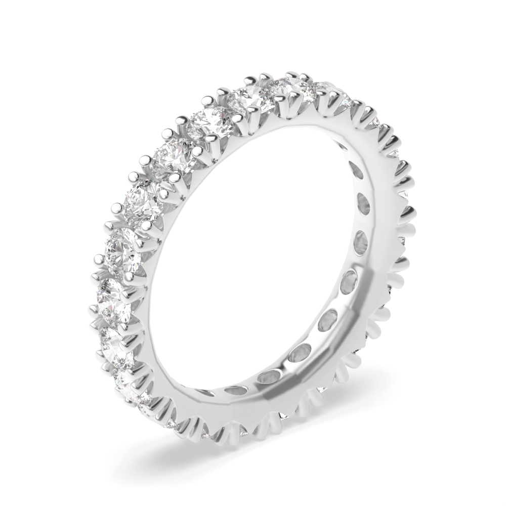 Moissanite Cut Prong Setting Round Full Eternity Moissanite Ring (Available in 2.0mm to 5.0mm)