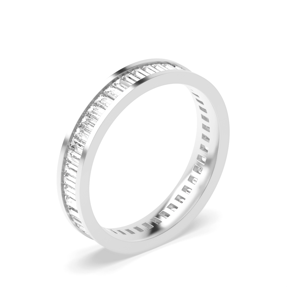 Channel Setting Baguette Full Eternity Moissanite Ring (Available in 2.50mm to 5.0mm)