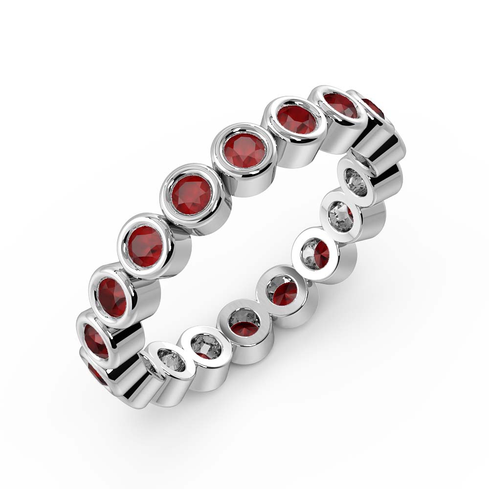 Full Bezel Setting Round Full Eternity Ruby Ring (Available in 2.5mm to 3.5mm)