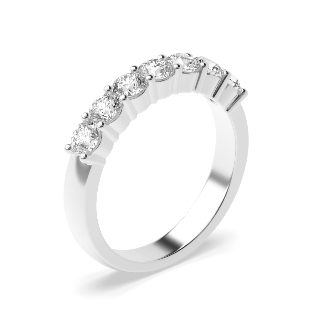 Prong Setting Round Shape 7 Stone  Lab Grown Diamond Rings