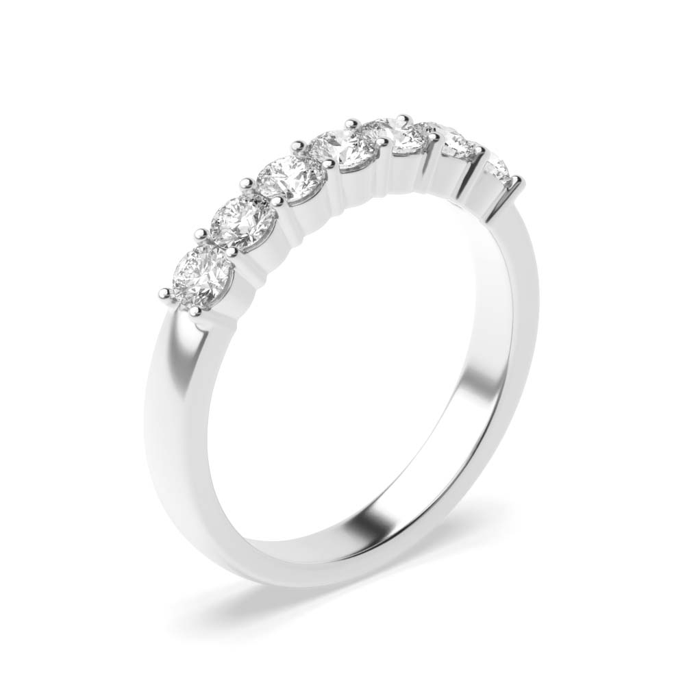 Prong Setting Round Shape 7 Stone  Moissanite Rings