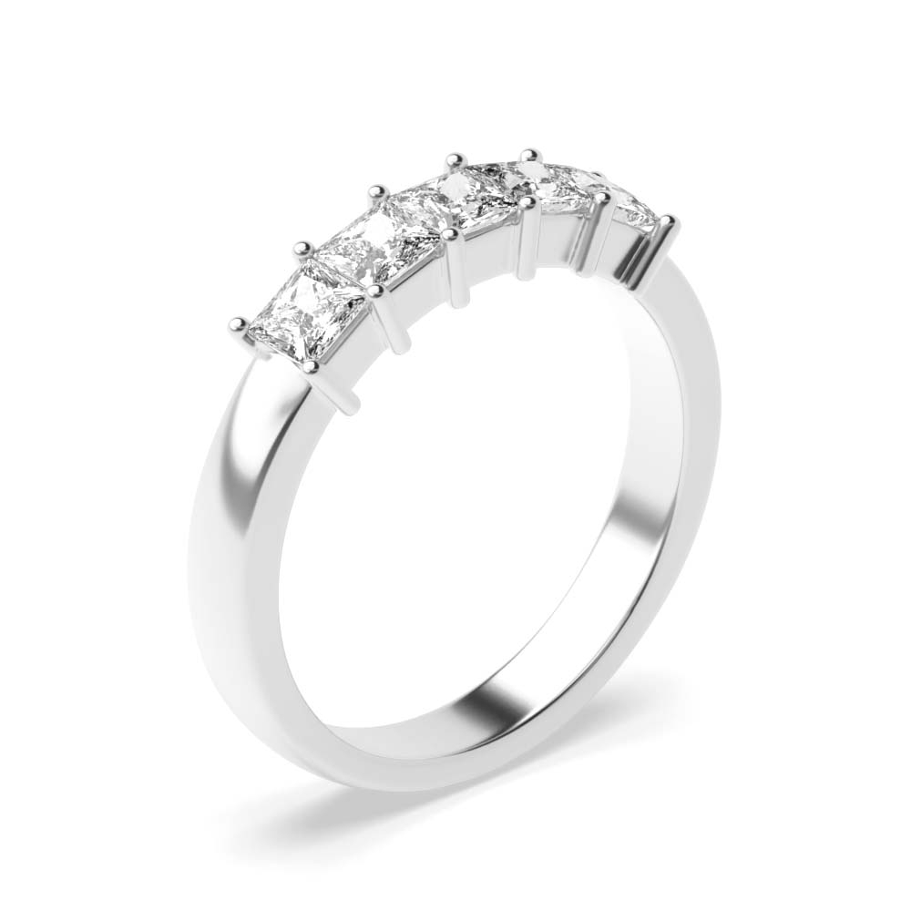 Prong Setting Princess Shape 5 Stone Diamond Rings