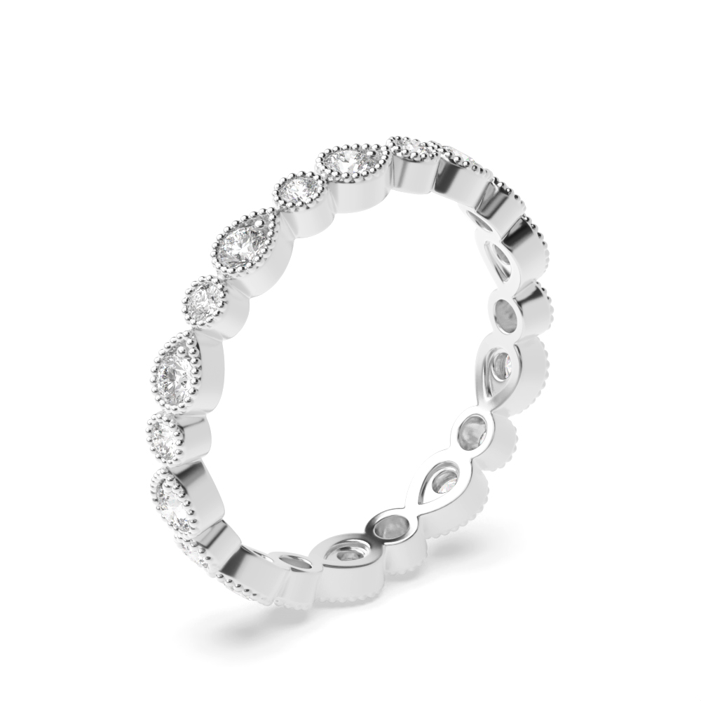 prong setting round shape diamond full eternity ring