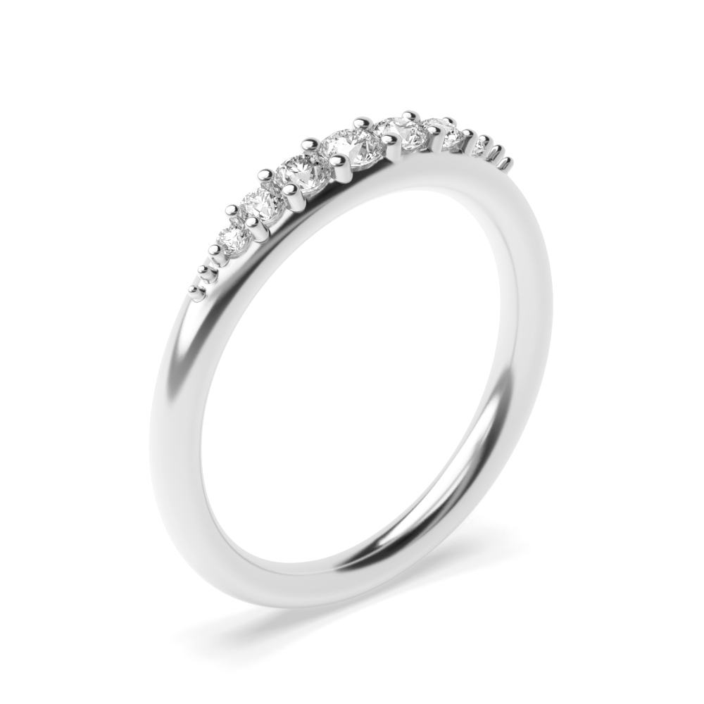 Unique Pave Setting Round Shape Half Moissanite Eternity Band (2.2mm-3.0mm)