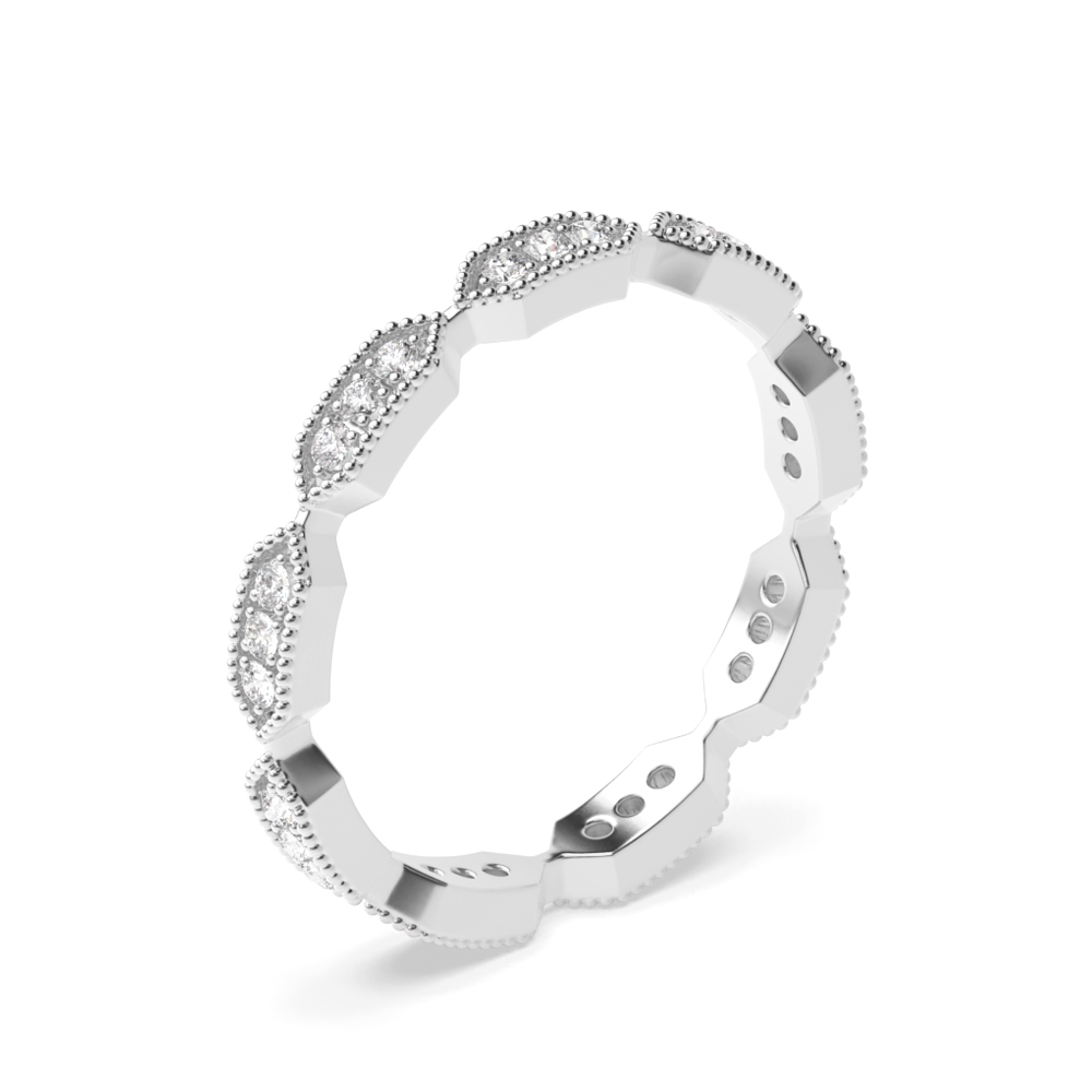 Pave Setting Round Moissanite Gold And Platinum Full Eternity Ring (2.00Mm)