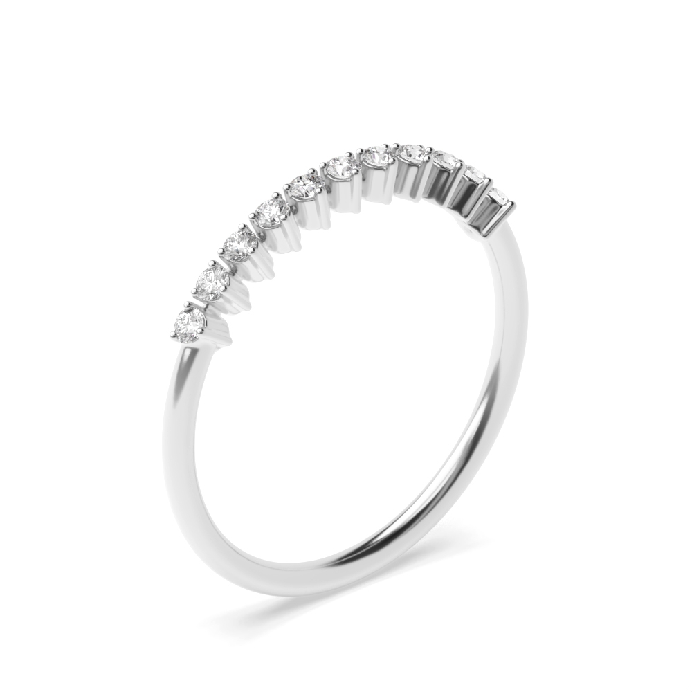 3 Prong Setting Dainty Beautiful Lab Grown Diamond Half Eternity Wedding Band (1.90mm)