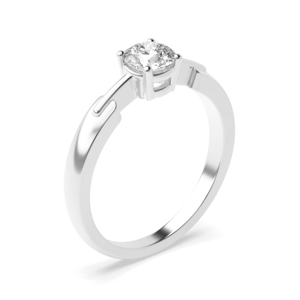 4 prong setting round shape Lab Grown Diamond solitaire ring