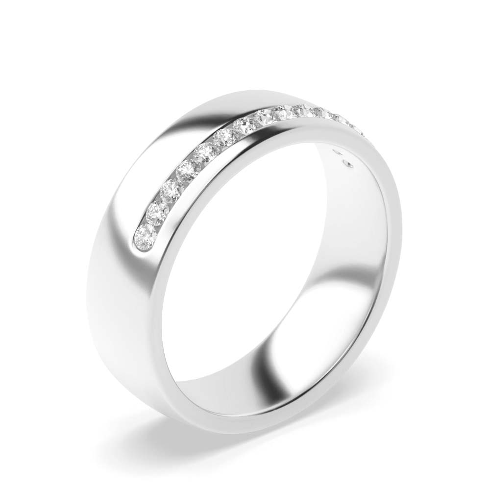 Channel Setting Side Row Wide Diamond Wedding Rings (Available in 4mm, 5mm & 6mm)