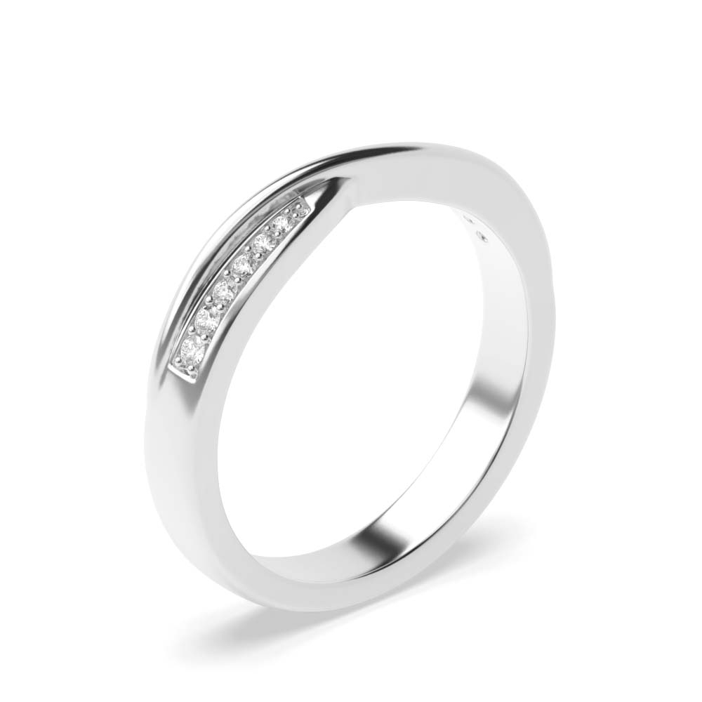 Brilliant cut round Moissanite half eternity ring