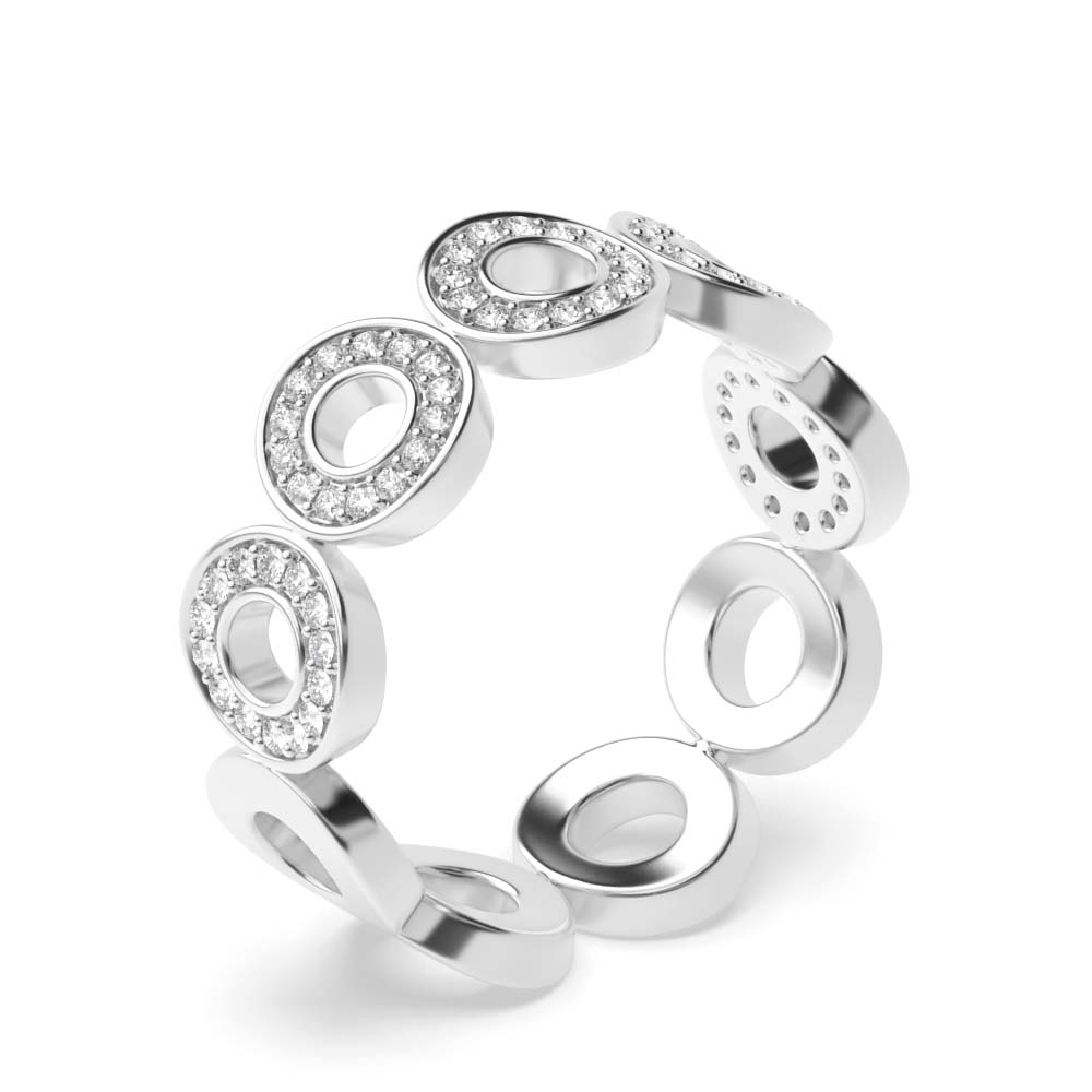 Pave Setting Circle Shape Lab Grown Diamond Full Eternity Wedding Band (6.60mm)
