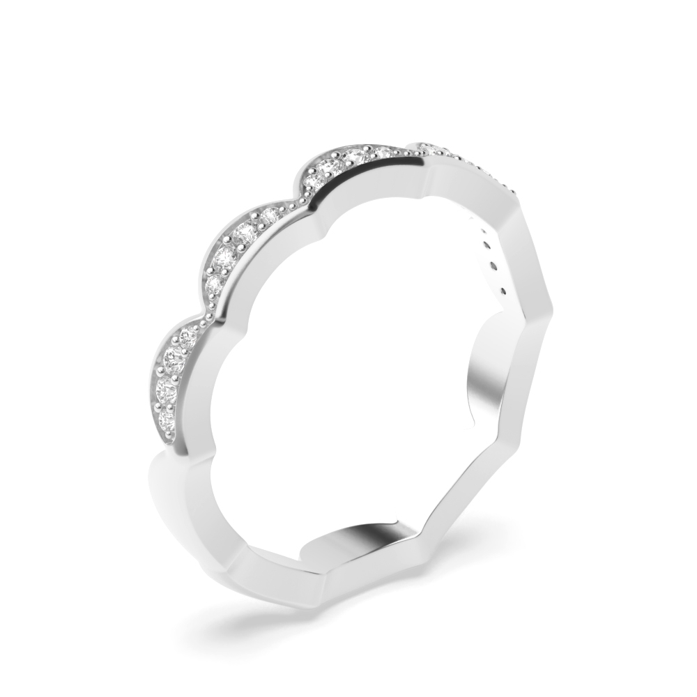 Pave Setting Wave Design Stackable Diamond Full Eternity Wedding Band (2.20mm)
