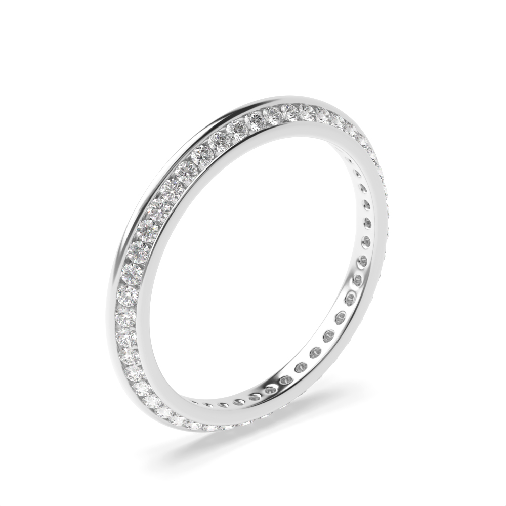Channel Setting Knife Edge Unique Diamond Full Eternity Wedding Ring (2.00mm)