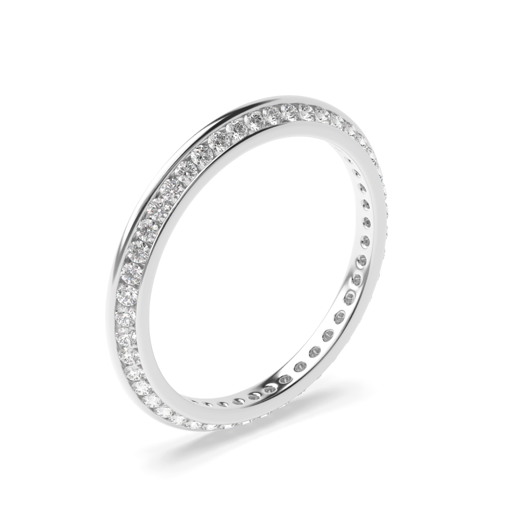 Channel Setting Knife Edge Unique Moissanite Full Eternity Wedding Ring (2.00mm)
