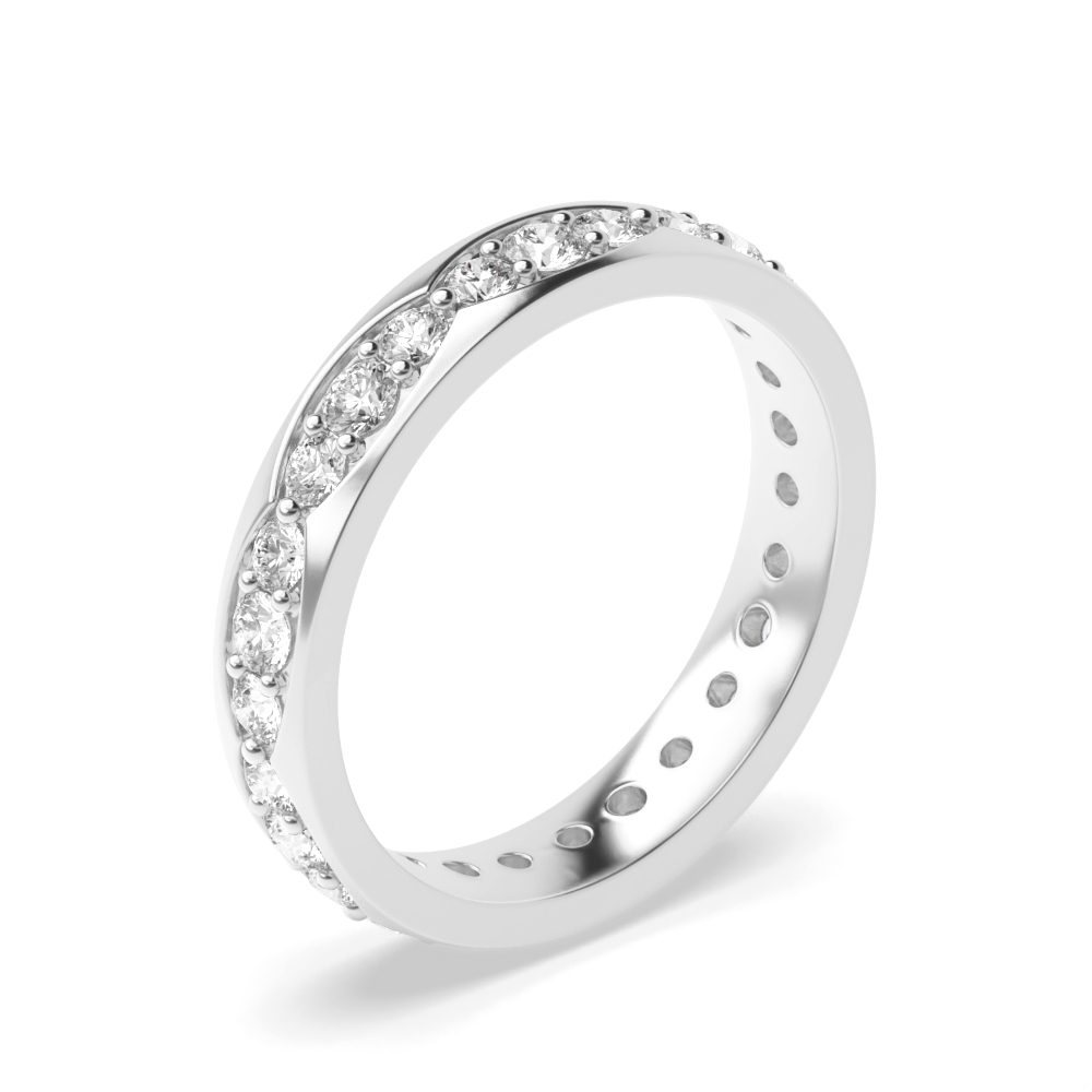 Pave Setting 3 Grouped Moissanite Marquise Shape Moissanite Wedding Band (3.00mm)