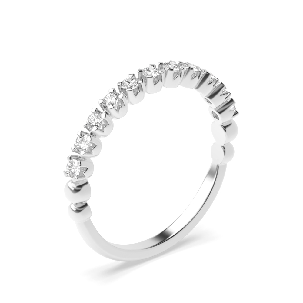 4 Prong Setting U Shape Setting Diamond Half Eternity Ring (2.50mm-3.50mm)