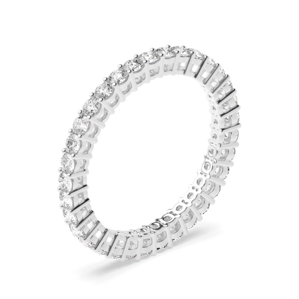 4 Prong Round Shape Classic Full Lab Grown Diamond Eternity Ring (2.00mm - 3.00mm)