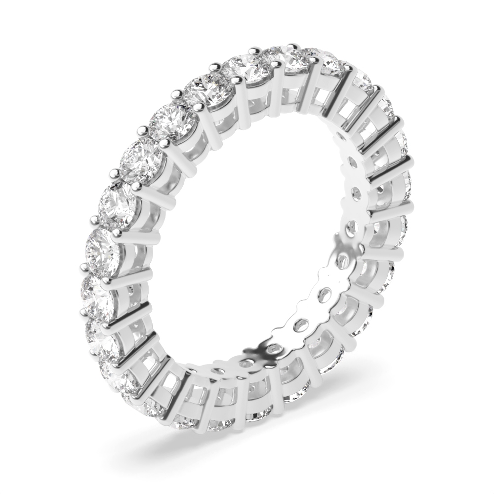 4 Prong Round Shape Classic Full Diamond Eternity Ring (2.00mm - 3.00mm)