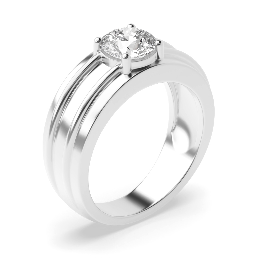 prong setting round shape Moissanite solitaire ring