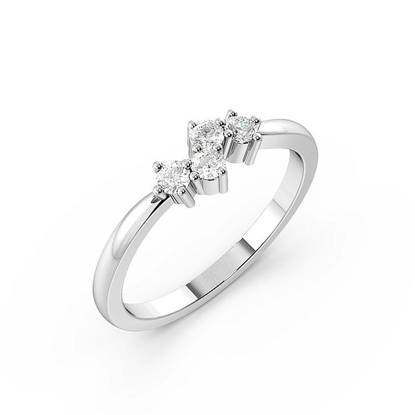 Round 4 Prong Abstract Cluster Diamond Ring