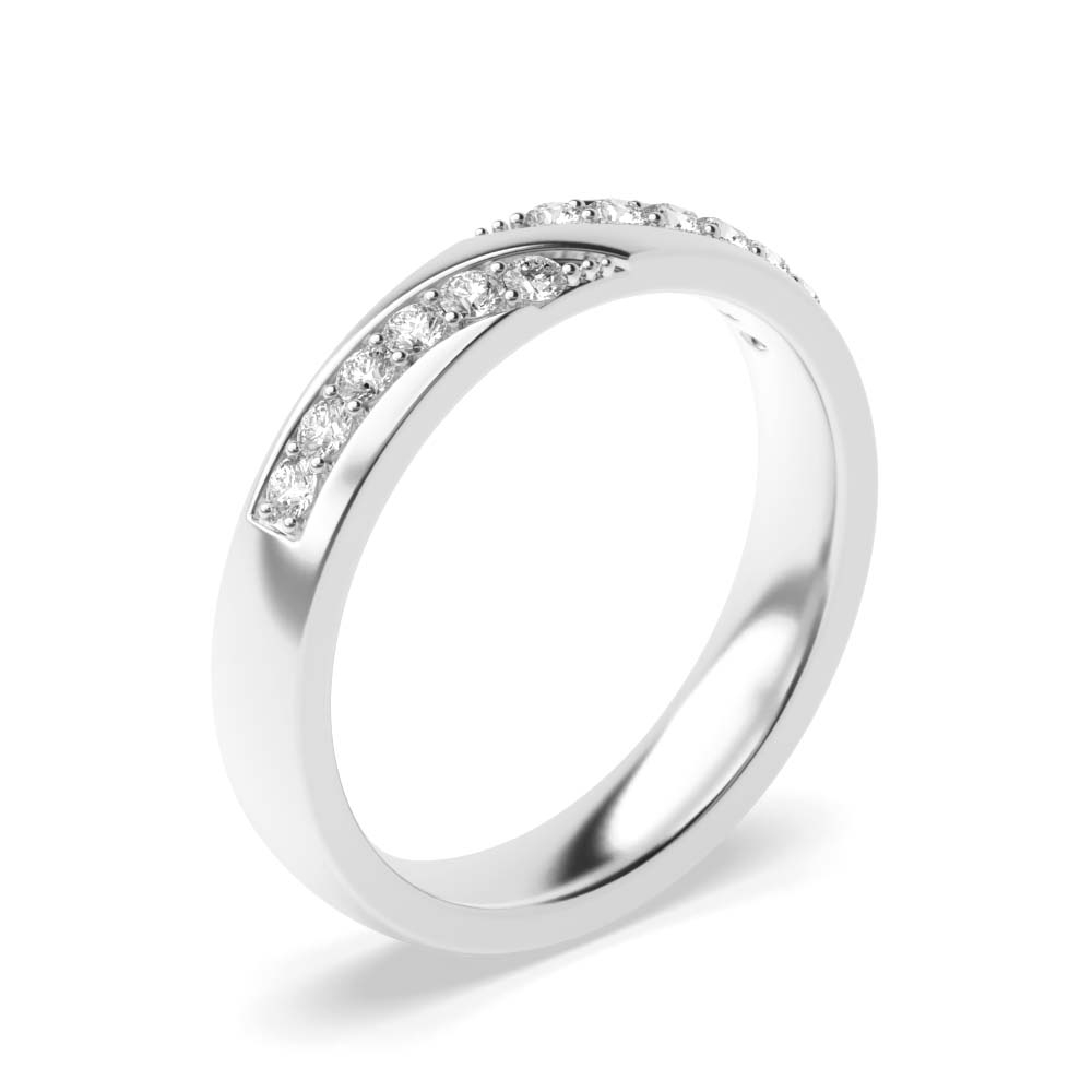 Pave Setting Round Shape Stylish Designer Diamond Wedding Band (3.50mm)