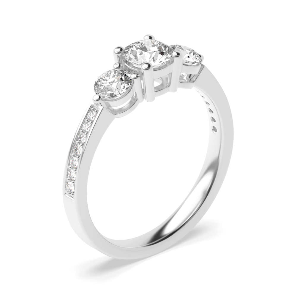 Purchase Prong Setting Round And Side Diamond Ring - Abelini