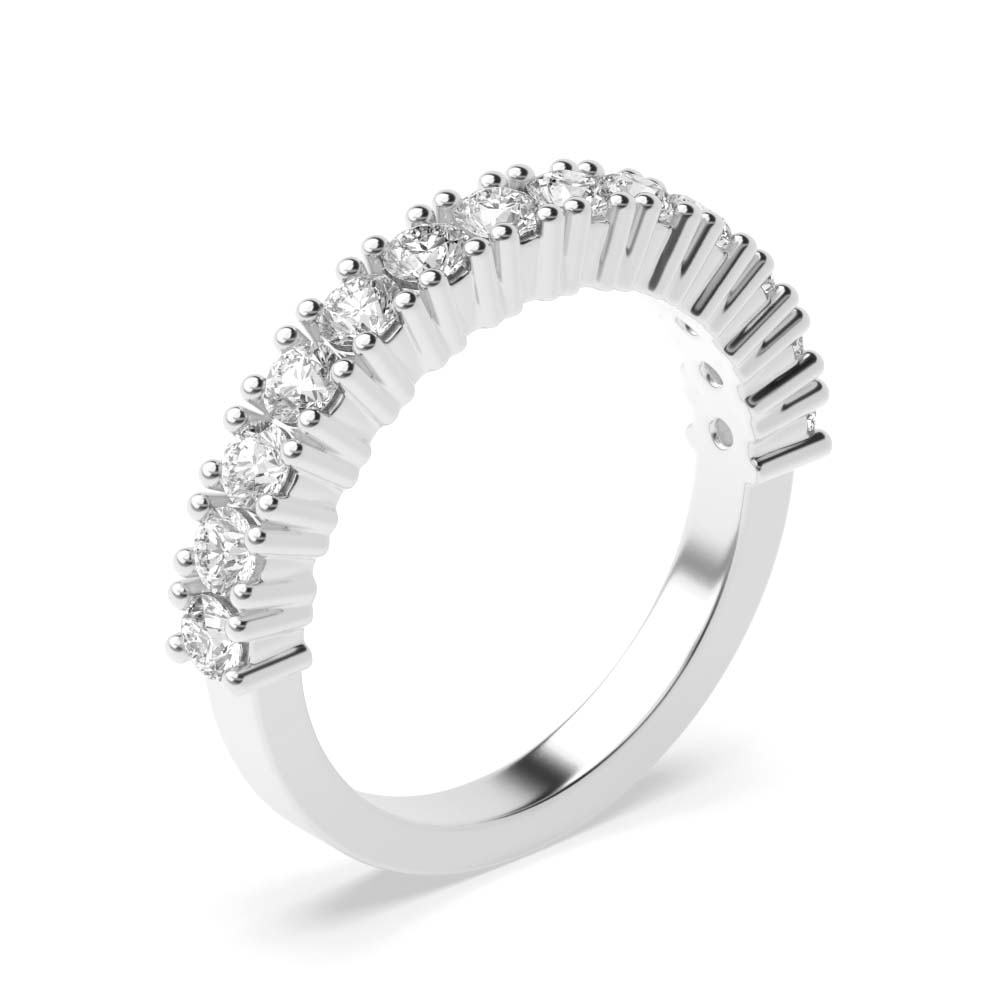 2.0mm to 3.5mm - Half Eternity 4 Prong Setting Round Diamond Ring