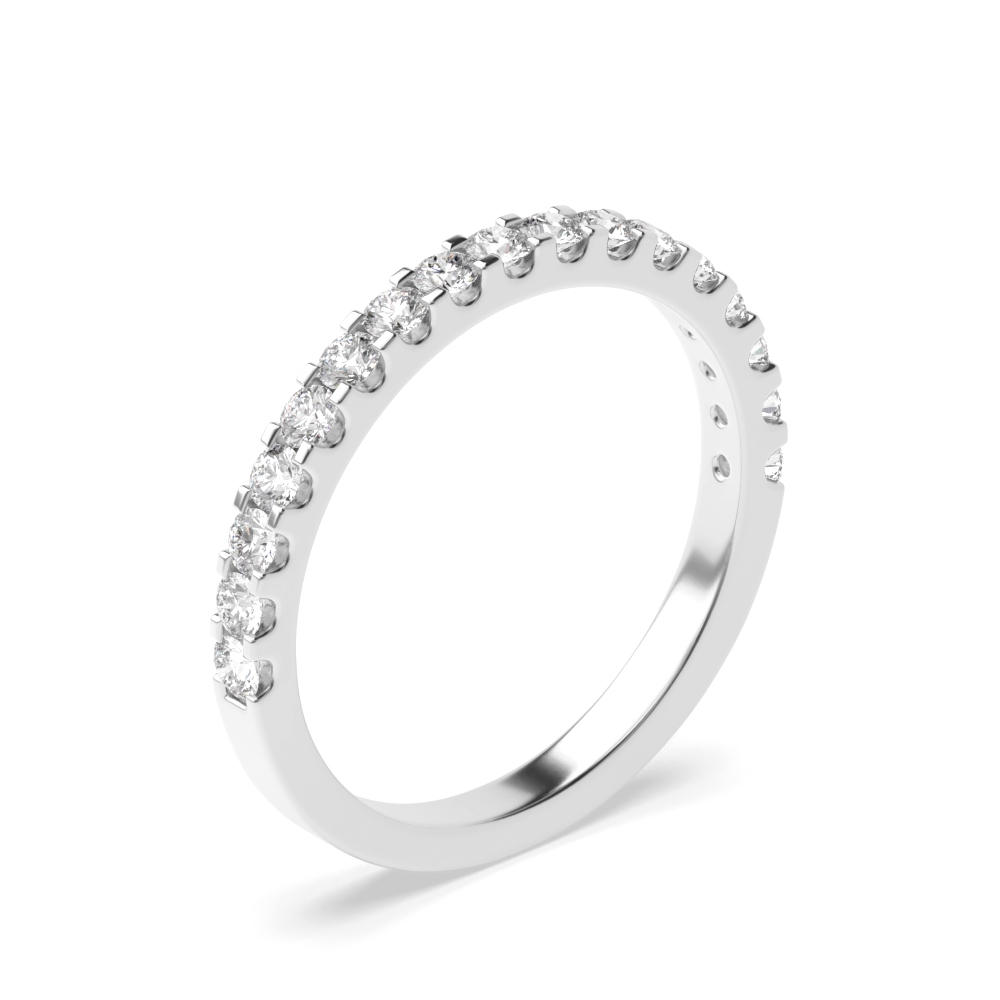 2.0mm to 5.0mm - Half Eternity Micro Prong Setting Round Diamond Ring