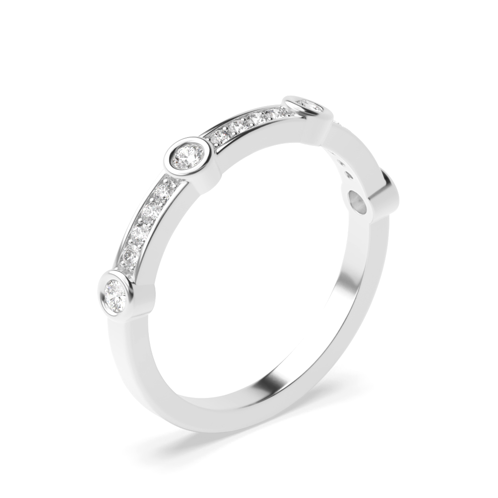 Designer Station Half Eternity Lab Grown Diamond Wedding Band (3.00mm)